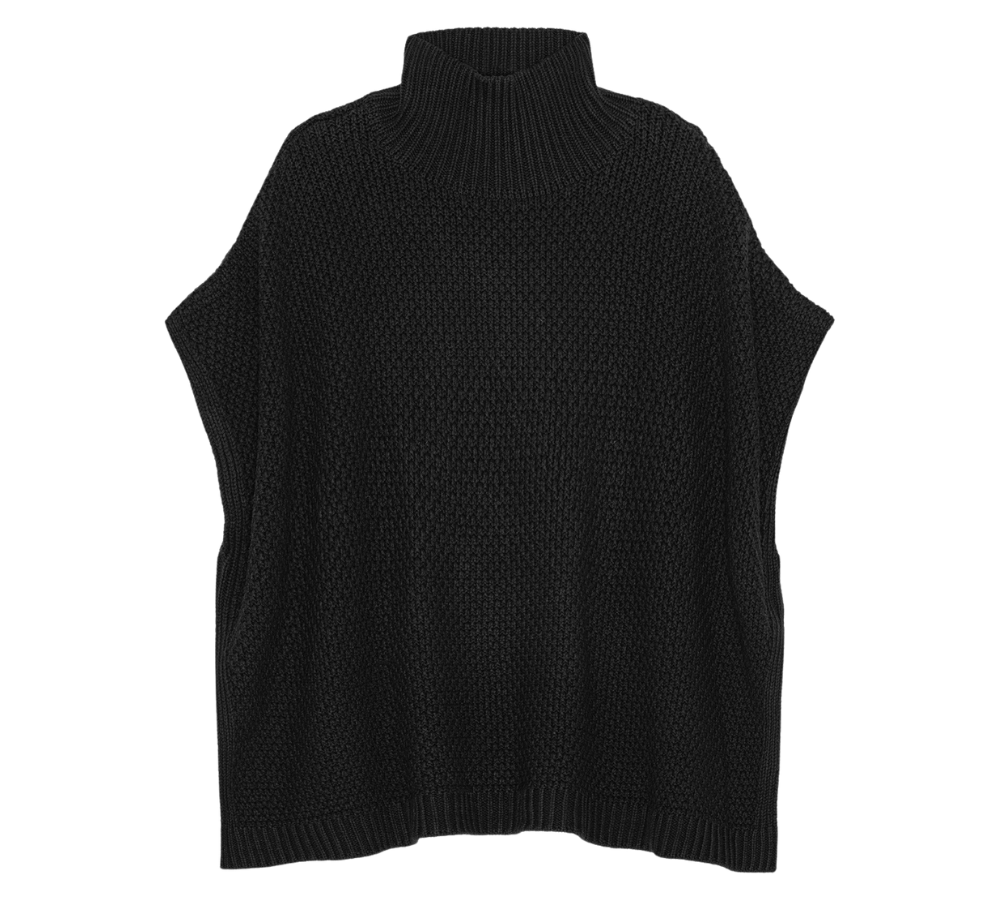 Tilia strikket poncho - sort